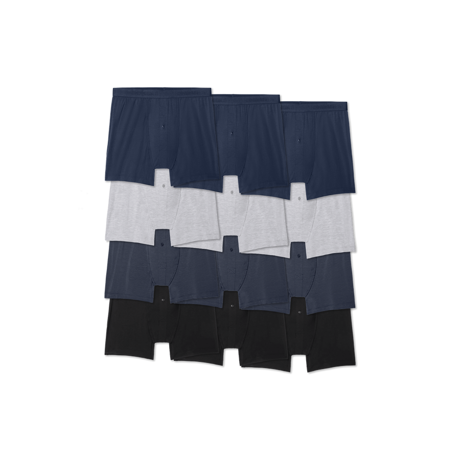 Men's Cotton Modal Blend Boxer 12-Pack - Clean Finish