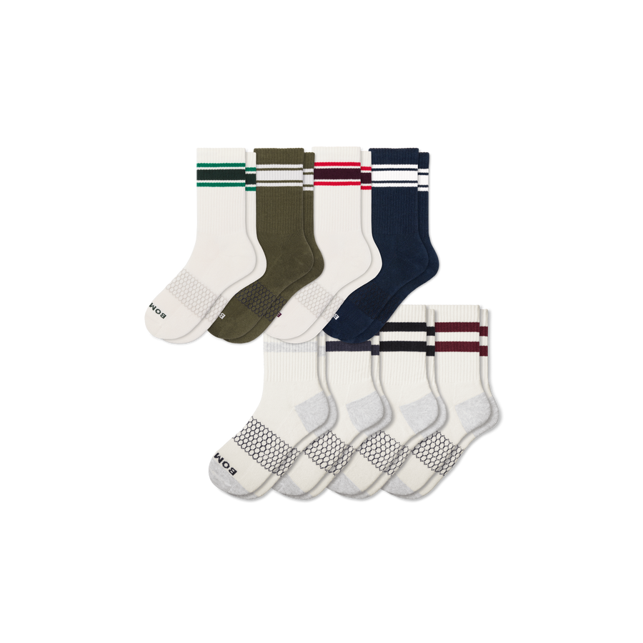 Men's Vintage Stripes Half Calf Sock 8-Pack - Modern Touch