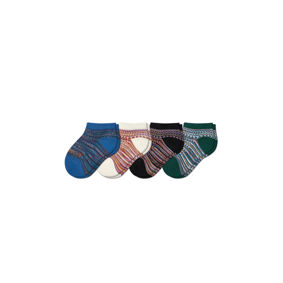 Toddler Mosaic Ankle Sock 4-Pack - Simple Style