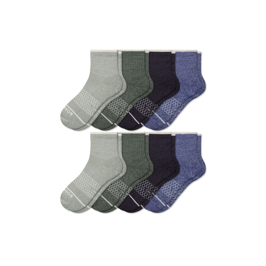 Men's Merino Wool Blend Quarter Sock 8-Pack - Clean Finish
