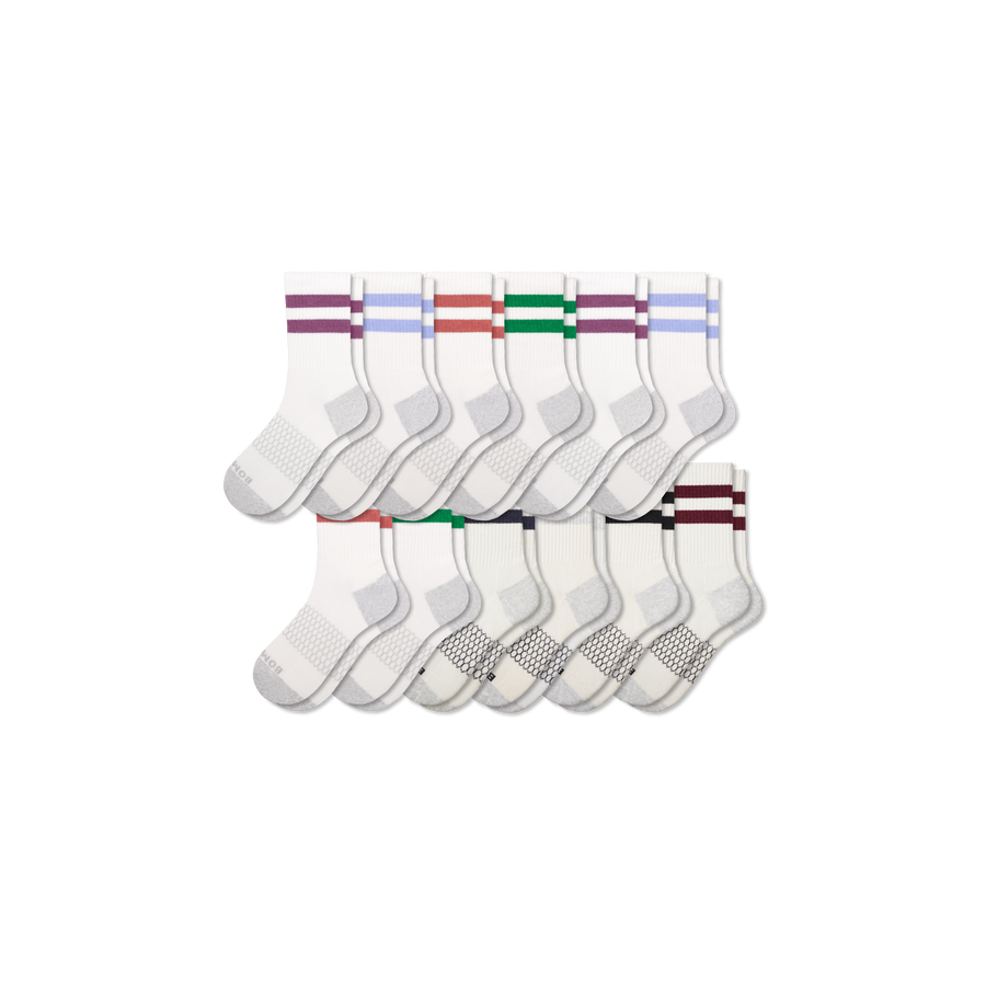 Men's Vintage Stripes Half Calf Sock 12-Pack - Soft Step