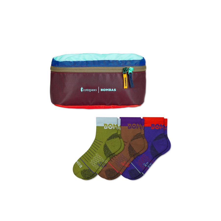 Women's Merino Wool Blend Hiking Quarter Sock 3-Pack & Cotopaxi Fanny Pack - All Day Fit
