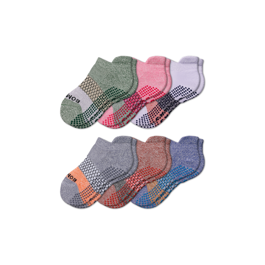 Youth Tri-Block Gripper Ankle Sock 6-Pack - Ready Pair