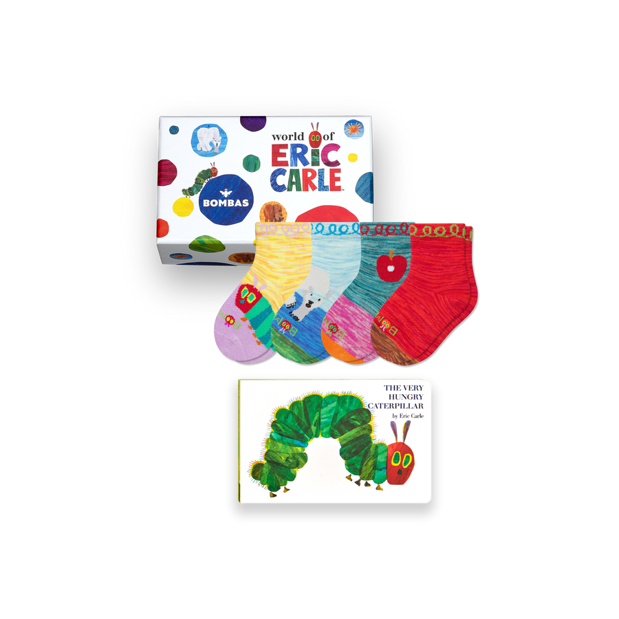 Toddler Eric Carle Calf Sock 4-Pack Gift Box & Book - Daily Step