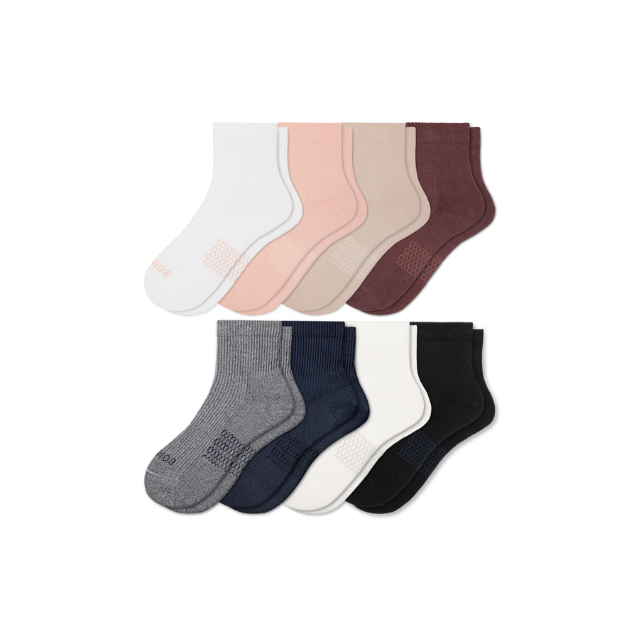Women's Modern Rib Quarter Sock 8-Pack - Essential Ready