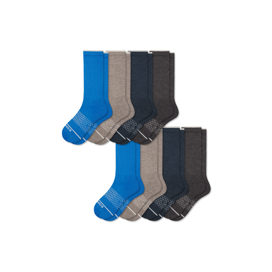 Men's Merino Wool Blend Calf Sock 8-Pack - Easy Pair