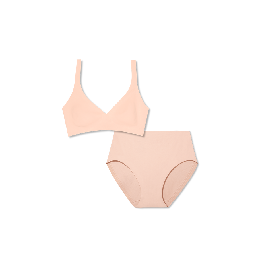 Women’s No Show Plunge Bralette + High Rise Brief Pack - Premium Pick
