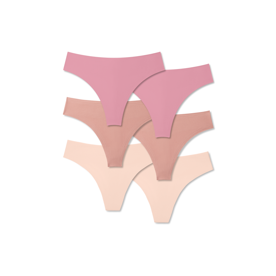Women's No Show Thong 6-Pack - Easy Choice
