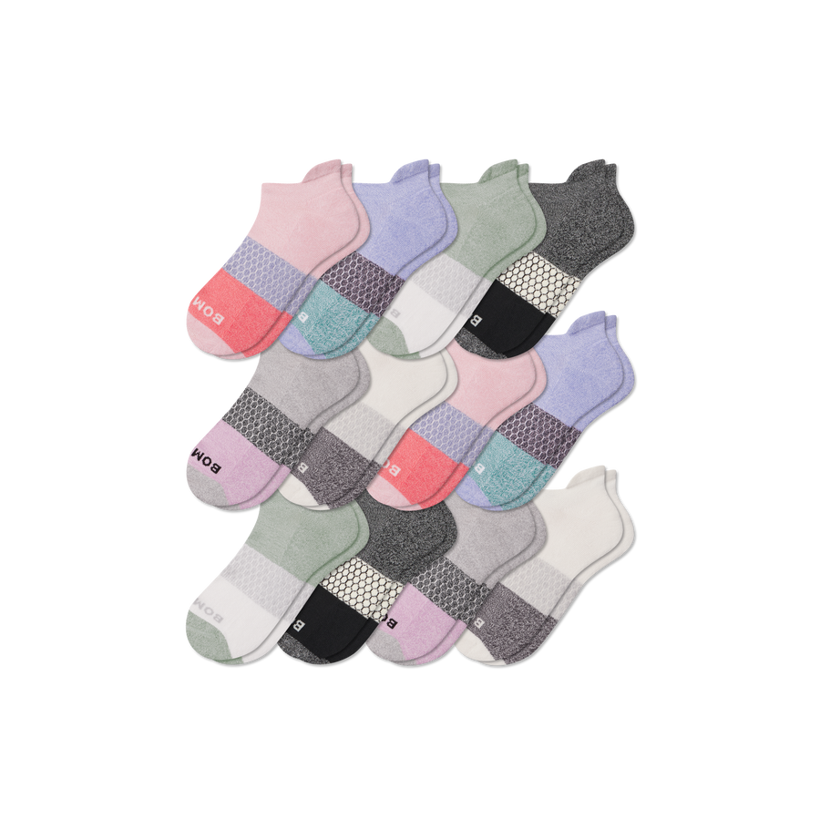 Women's Tri-Block Ankle Sock 12-Pack - Daily Cushion