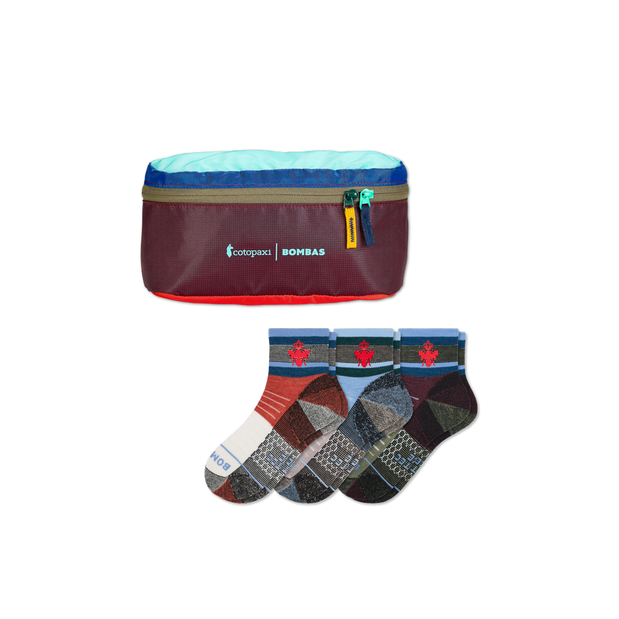 x Bombas Merino Wool Blend Hiking Quarter Sock 3-Pack & Fanny Pack - Fresh Choice