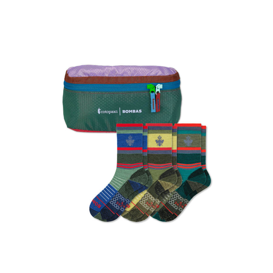 x Bombas Merino Wool Blend Hiking Calf Sock 3-Pack & Fanny Pack - Clean Finish