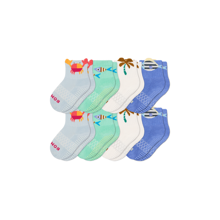 Toddler Gripper Calf Sock 8-Pack - Fresh Step