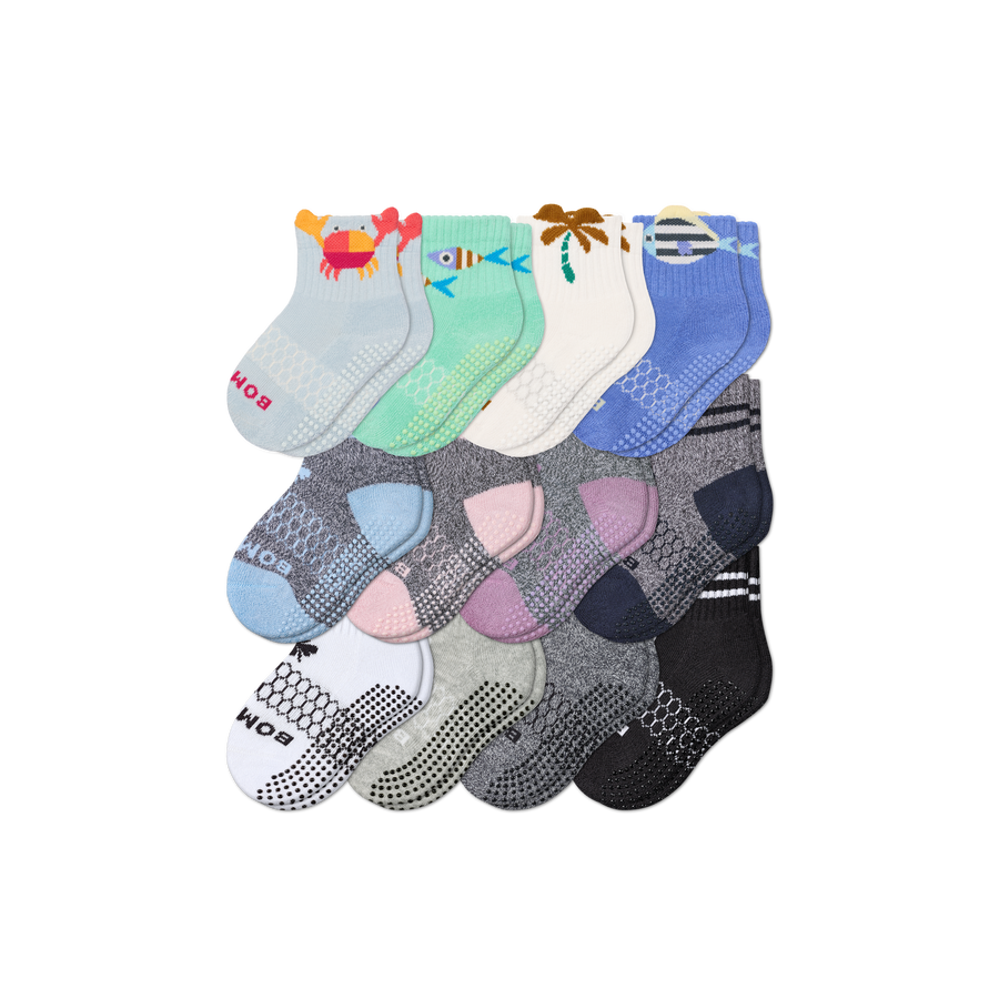 Toddler Gripper Calf Sock 12-Pack - Modern Touch