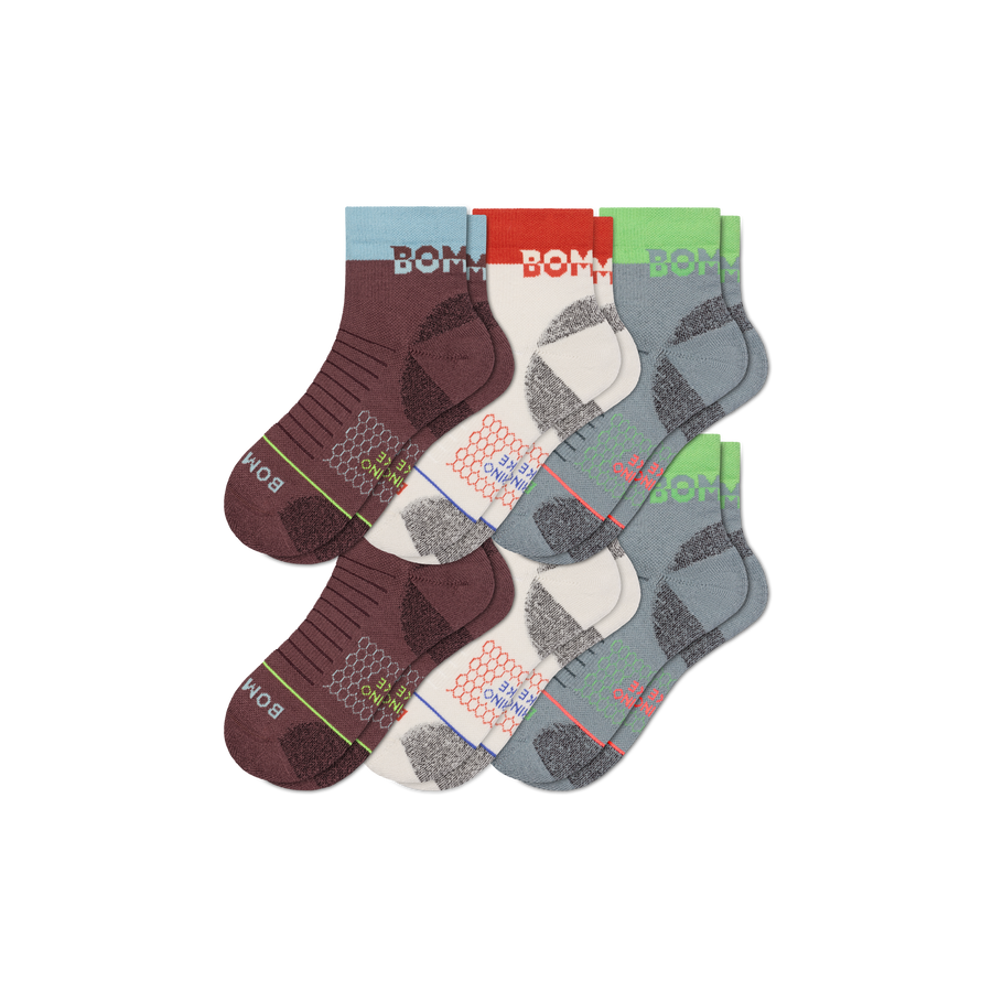 Women's Merino Wool Blend Hiking Quarter Sock 6-Pack - All Day Fit