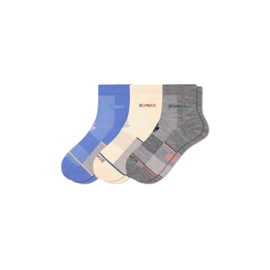 Women's Sport Merino Wool Blend Quarter Sock 3-Pack - Daily Pick