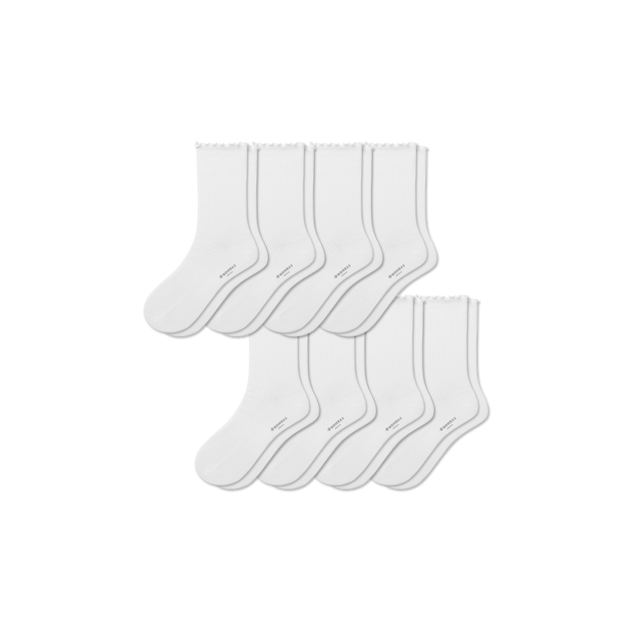 Women's Ruffle Rib Half Calf Sock 8-Pack - Everyday Pair