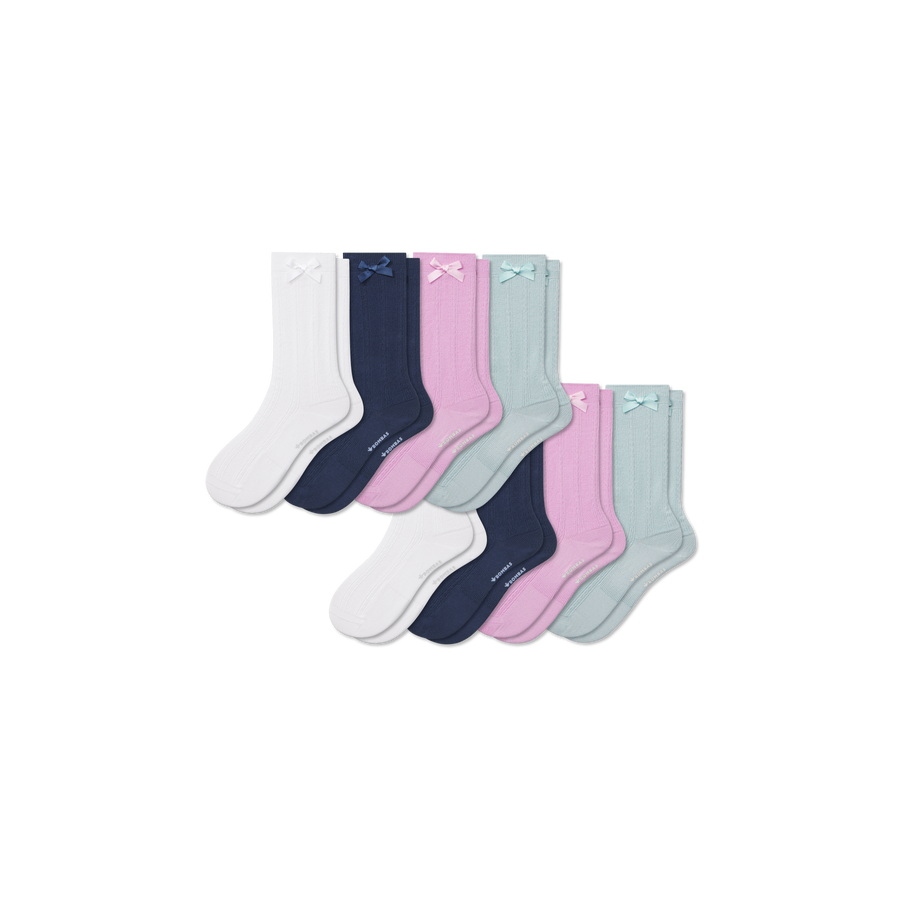 Youth Bow Calf Sock 8-Pack - All Day Fit